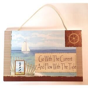 Nautical Rustic Paul Brent Lighthouse Wall Hanging Beach Sea Coastal Decor 5x7